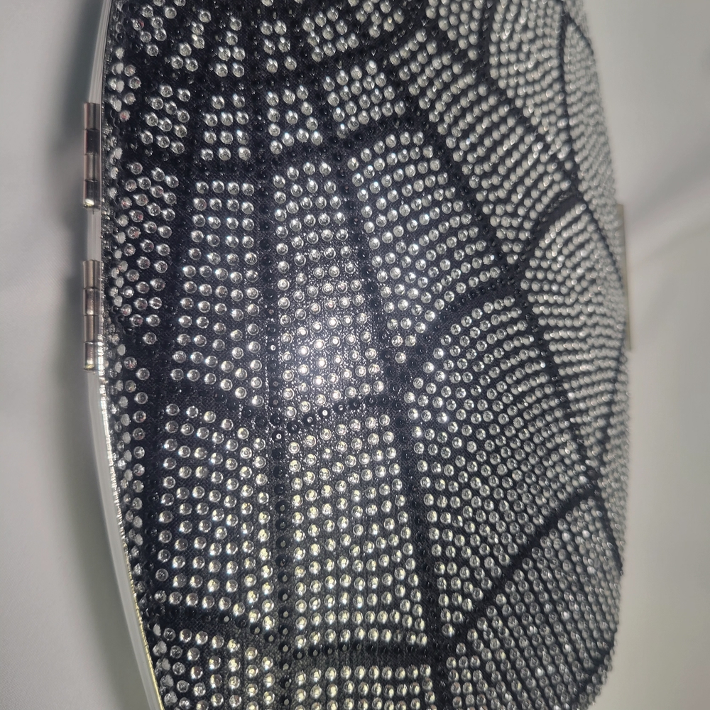 Sparkly Black & Silver Rhinestone Spiderweb Design Crossbody Purse New Gothic - Picture 8 of 8